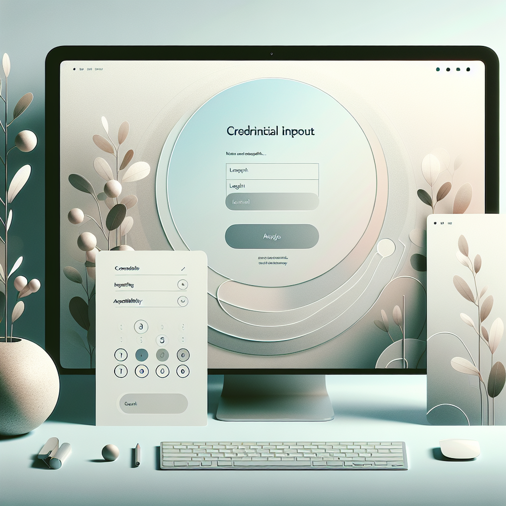 Zo9 Login user interface